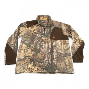 Game Winner Sweater Adult EXTRA LARGE Brown Realtree Camo Fleece Pullover Hunt